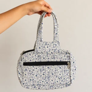 Two Zip Cotton Small Bag