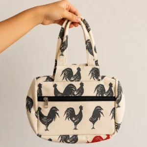 Two Zip Cotton Small Bag