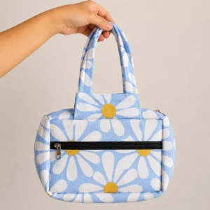 Two Zip Cotton Small Bag