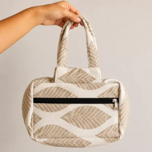 Two Zip Cotton Small Bag