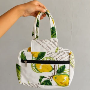 Two Zip Cotton Small Bag