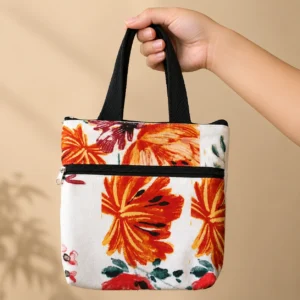 printed cotton sponge bag double zip