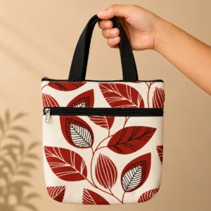 printed cotton sponge bag double zip