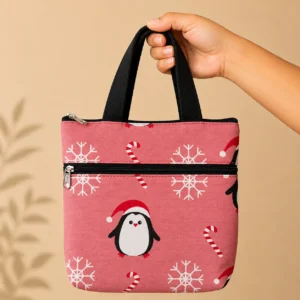 printed cotton sponge bag double zip
