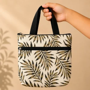printed cotton sponge bag double zip