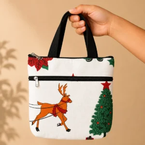 printed cotton sponge bag double zip