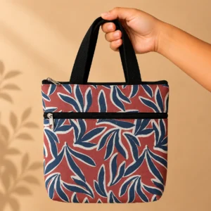 printed cotton sponge bag double zip
