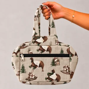 Two Zip Cotton Small Bag