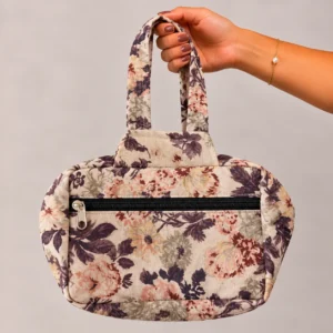 Two Zip Cotton Small Bag