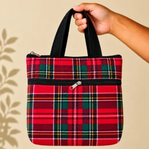printed cotton sponge bag double zip