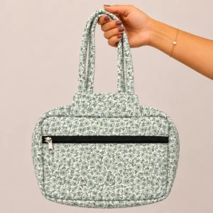 Two Zip Cotton Small Bag