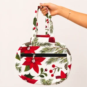Two Zip Cotton Small Bag