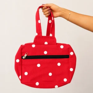 Two Zip Cotton Small Bag
