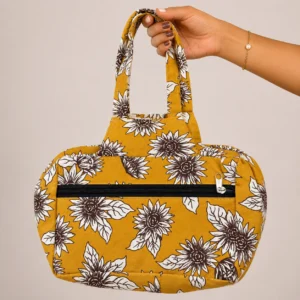 Two Zip Cotton Small Bag