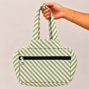 Two Zip Cotton Small Bag