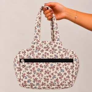 Two Zip Cotton Small Bag