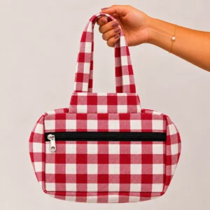 Two Zip Cotton Small Bag