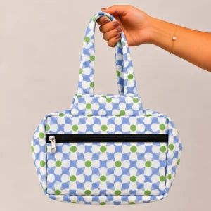Two Zip Cotton Small Bag