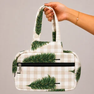 Two Zip Cotton Small Bag