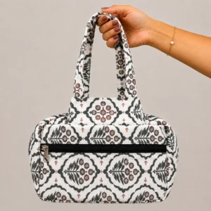 Two Zip Cotton Small Bag
