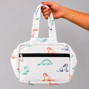 Two Zip Cotton Small Bag