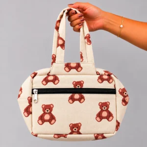 Two Zip Cotton Small Bag