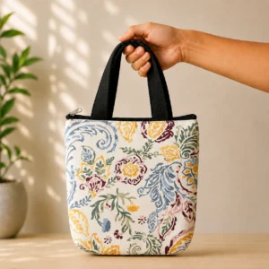 printed cotton sponge bag single zip