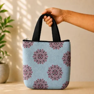 printed cotton sponge bag single zip