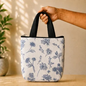printed cotton sponge bag single zip