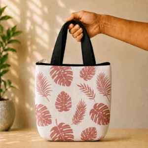 printed cotton sponge bag single zip
