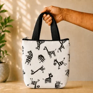 printed cotton sponge bag single zip
