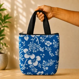 printed cotton sponge bag single zip