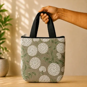 printed cotton sponge bag single zip