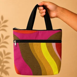 printed cotton sponge bag double zip
