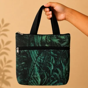 printed cotton sponge bag double zip