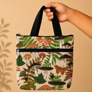 printed cotton sponge bag double zip