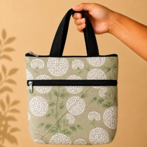 printed cotton sponge bag double zip