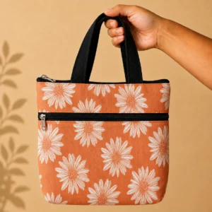 printed cotton sponge bag double zip