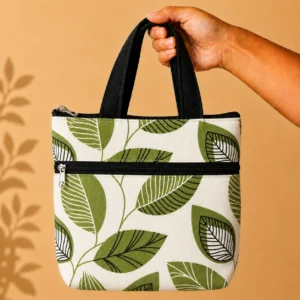 printed cotton sponge bag double zip