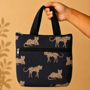 printed cotton sponge bag double zip