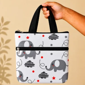printed cotton sponge bag double zip