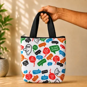 printed cotton sponge bag single zip