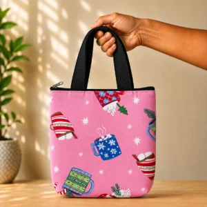 printed cotton sponge bag single zip