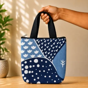 printed cotton sponge bag single zip