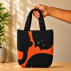 printed cotton sponge bag single zip