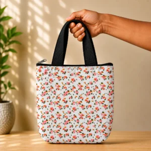 printed cotton sponge bag single zip