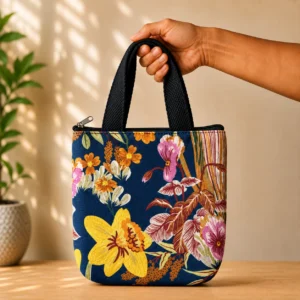 printed cotton sponge bag single zip